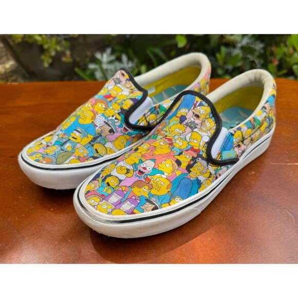 Vans The‎ Simpsons Slip On Shoes Men's Size 7 Women's Size 8.5 Multicolor - Picture 1 of 10